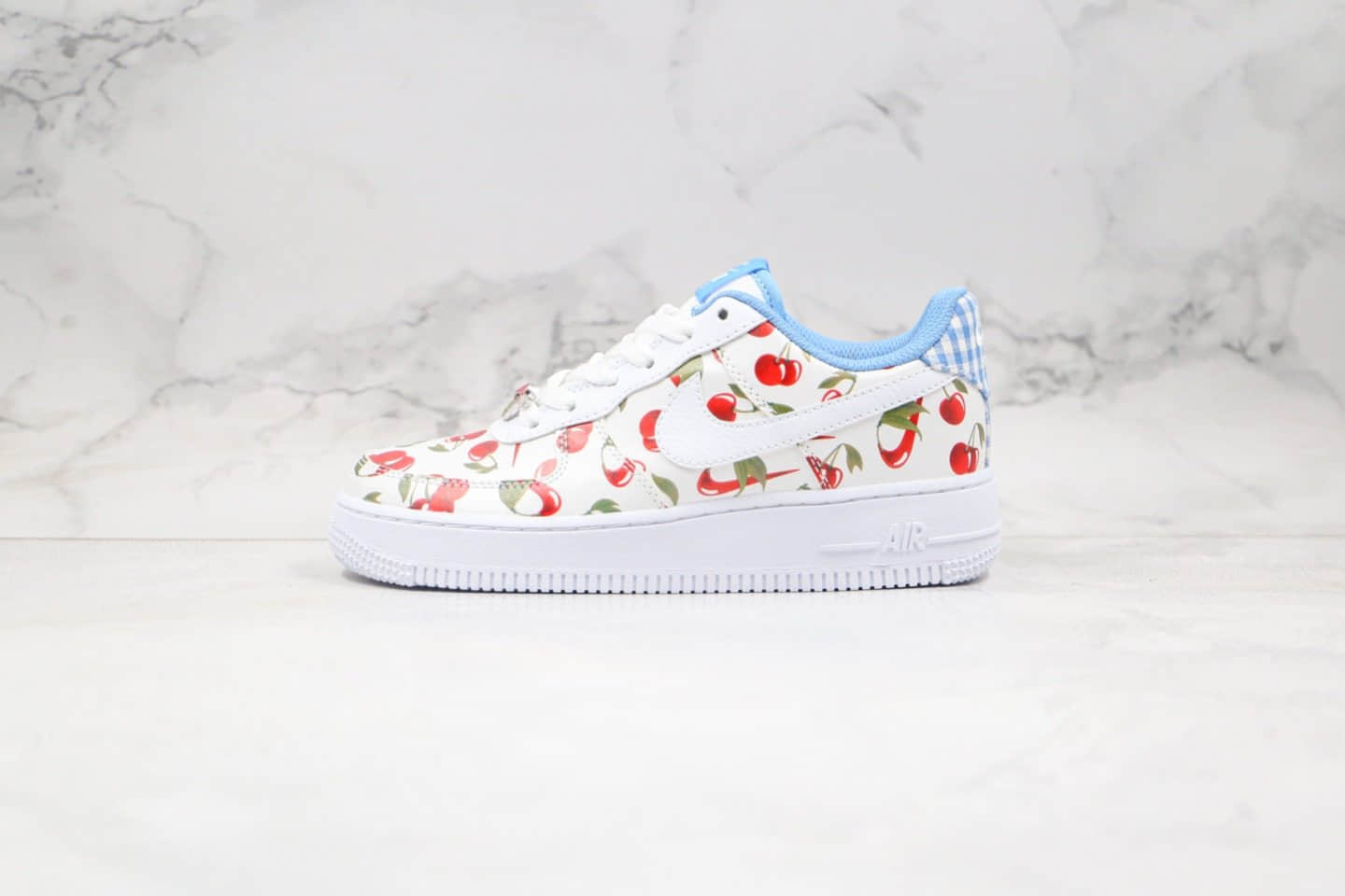 耐克Nike Air Force 1 Low GS纯原版本低帮空军一号白红蓝色樱桃配色内置气垫原楦头纸板打造 货号:CJ4094-100