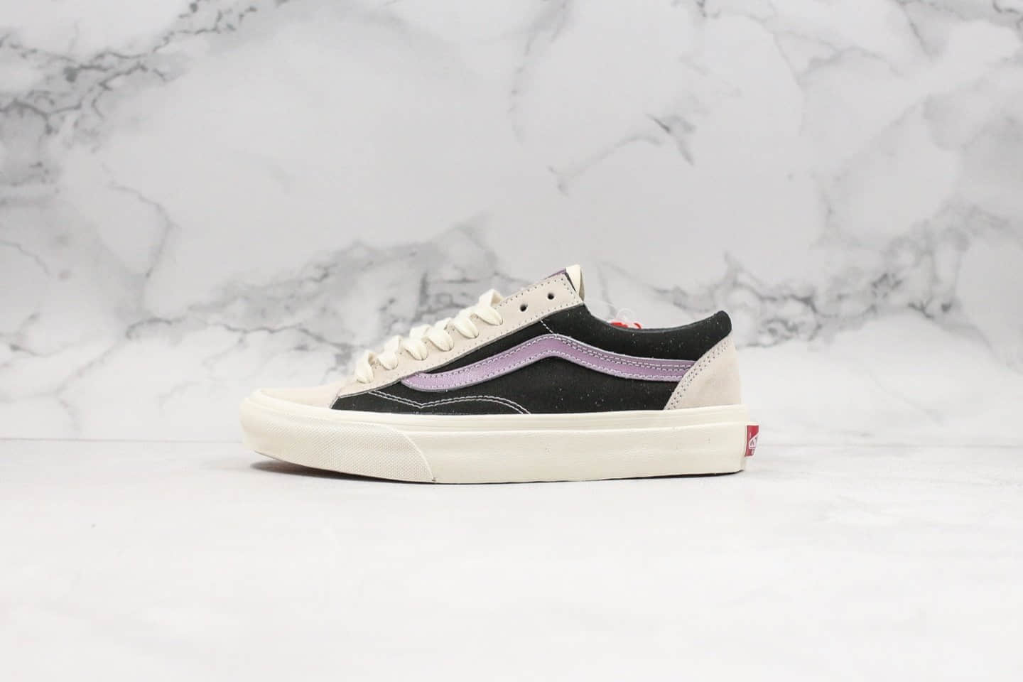万斯Vans Vault OG Style 36公司级版本麂皮系列灯芯绒不对称黑白紫配色原厂硫化大底内置钢印