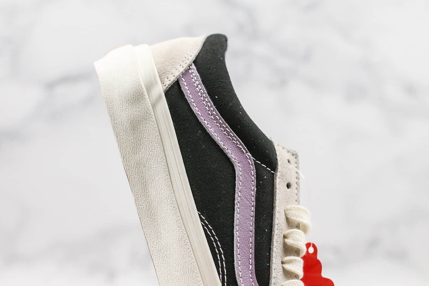 万斯Vans Vault OG Style 36公司级版本麂皮系列灯芯绒不对称黑白紫配色原厂硫化大底内置钢印