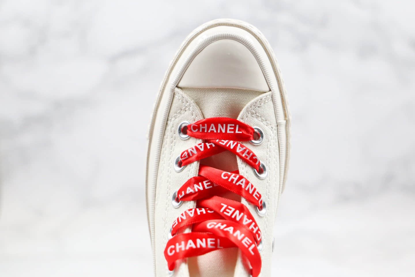 匡威Converse x CDG PLAY X CHANEL公司级版本香奈儿联名款川久保玲高帮帆布鞋原厂硫化大底正确香奈儿鞋带