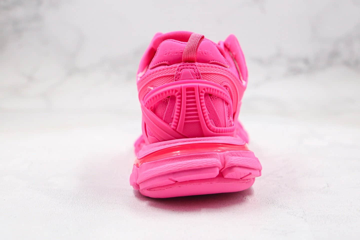 巴黎世家Balenciaga Track 4.0纯原版本复古老爹鞋四代荧光粉色原厂组合大底原盒配件齐全