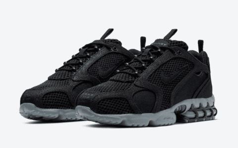 Stussy x Nike Air Zoom Spiridon Cage 2黑灰配色即将发售！ 货号：CQ5486-001