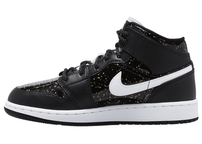 金闪泼墨装扮！这双Air Jordan 1 Mid有点奢华！ 货号：CV5174-001