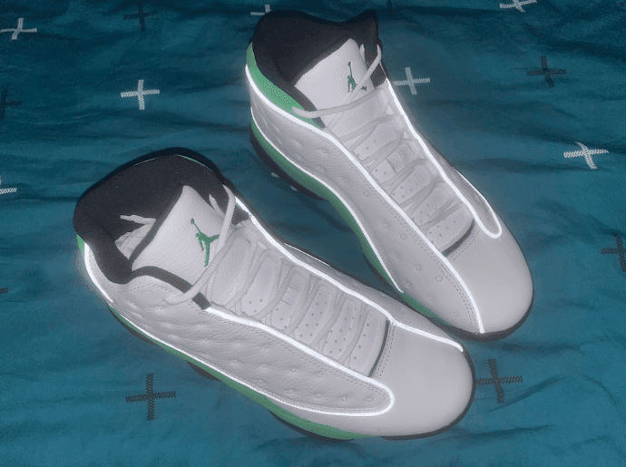 暗藏3M反光细节!酷似雷阿伦PE的全新AJ13释出最新实物图! 货号:DB6537-113