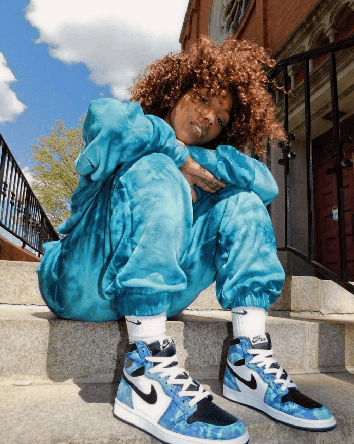 Rox Brown 上脚演绎扎染AJ1！绝对的神仙颜值！下月发售！ 货号：CD0461-100