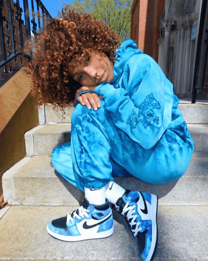 Rox Brown 上脚演绎扎染AJ1！绝对的神仙颜值！下月发售！ 货号：CD0461-100