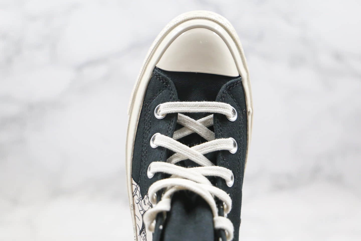 匡威Converse x Scooby-Doo公司级版本史酷比联名款高帮黑白色人物涂鸦帆布鞋原档案数据开发 货号：169072C