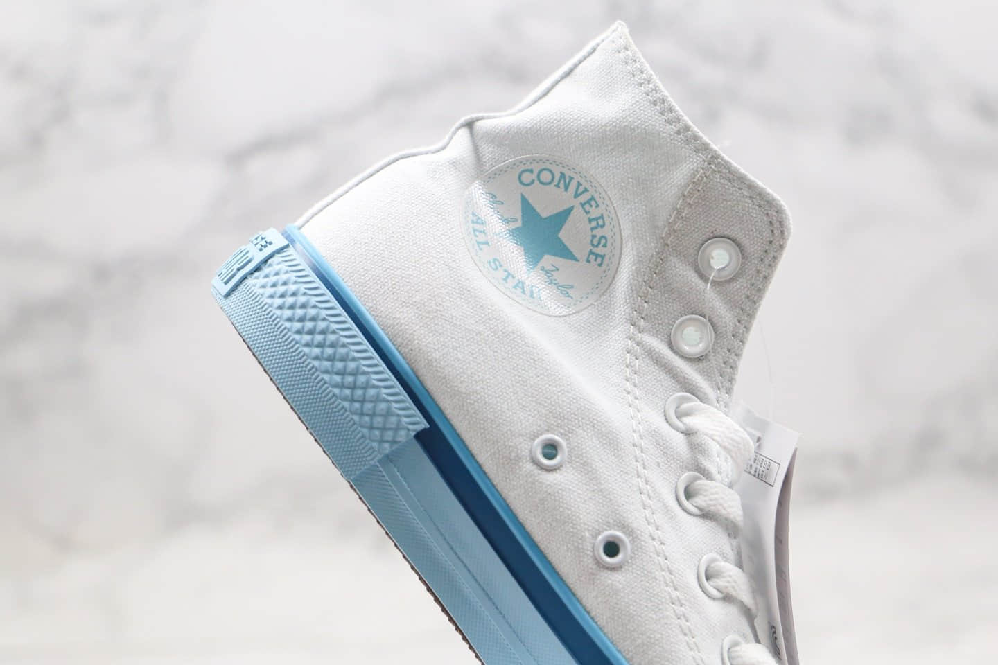 匡威Converse all star公司级高帮白蓝色帆布鞋原厂硫化大底原档案数据开发 货号:568805C