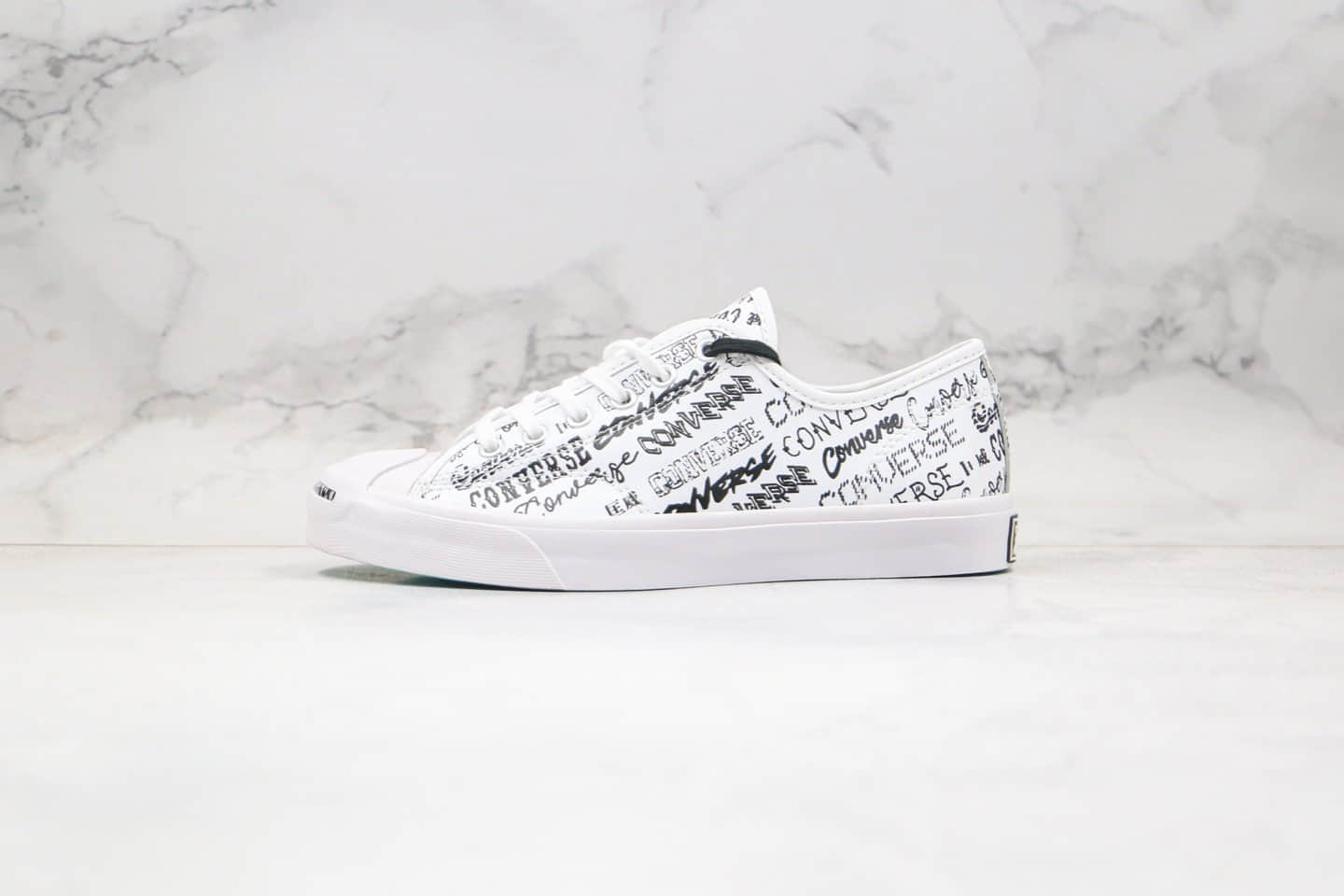 匡威CONVERSE Jack Purcell公司级版本低帮开口笑字母皮面LOGO帆布鞋原鞋开模一比一打造 货号：166488C