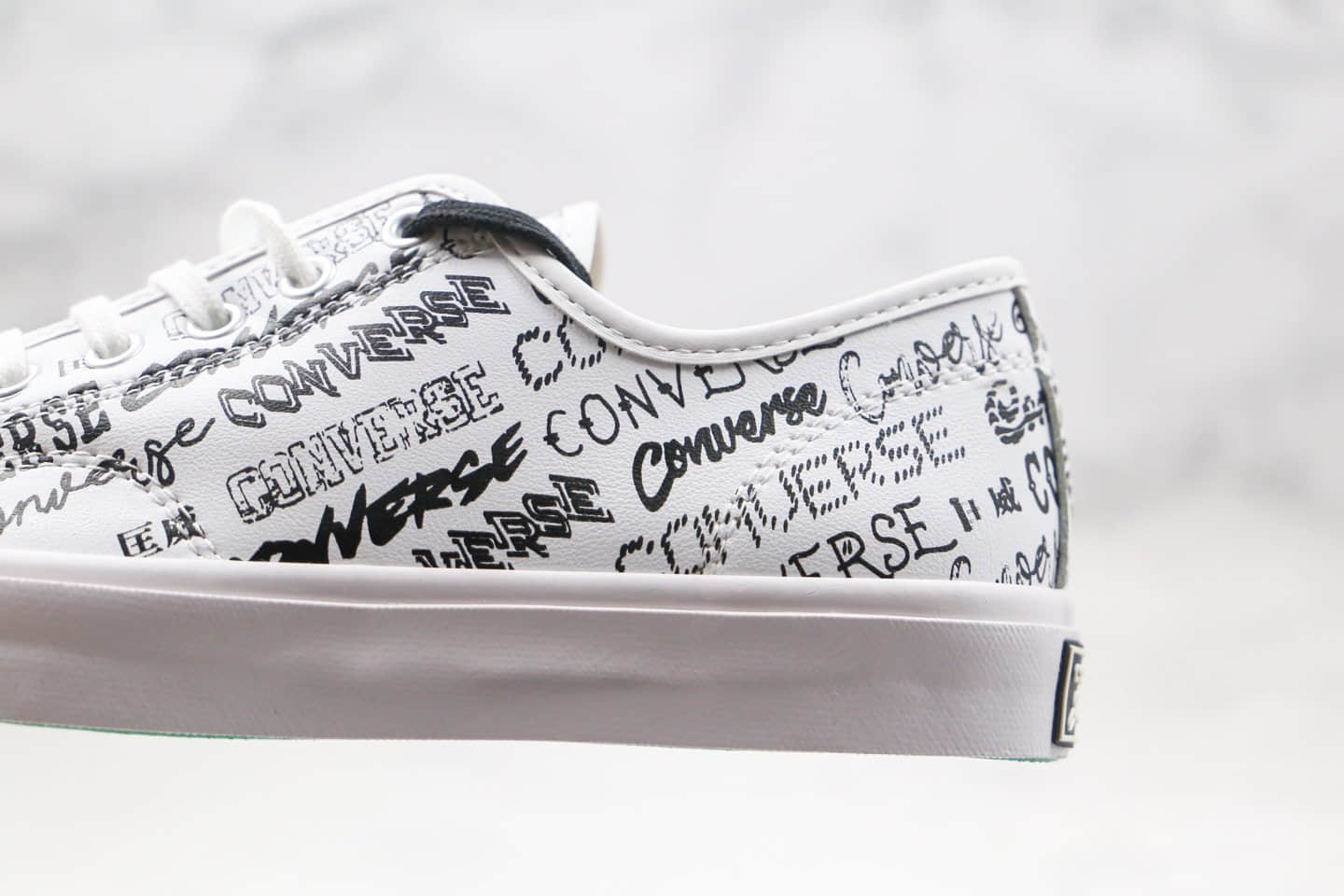 匡威CONVERSE Jack Purcell公司级版本低帮开口笑字母皮面LOGO帆布鞋原鞋开模一比一打造 货号：166488C