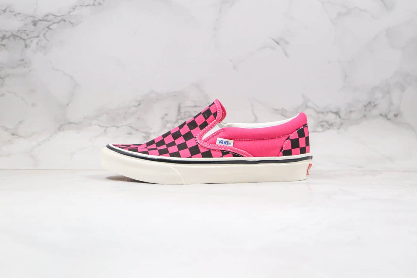 万斯Vans Atuthentic公司级版本安娜海姆棋盘格子玫粉色硫化板鞋原档案数据开发原厂硫化大底
