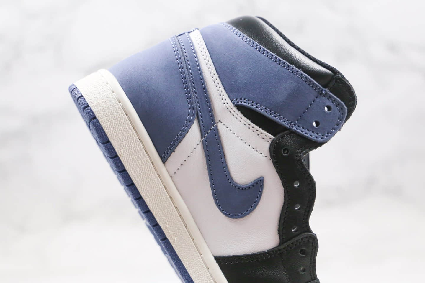 乔丹Air Jordan 1 High OG White Court Purple纯原版本高帮AJ1黑蓝色贪玩蓝月正确后跟定型原楦头纸板打造 货号：555088-115