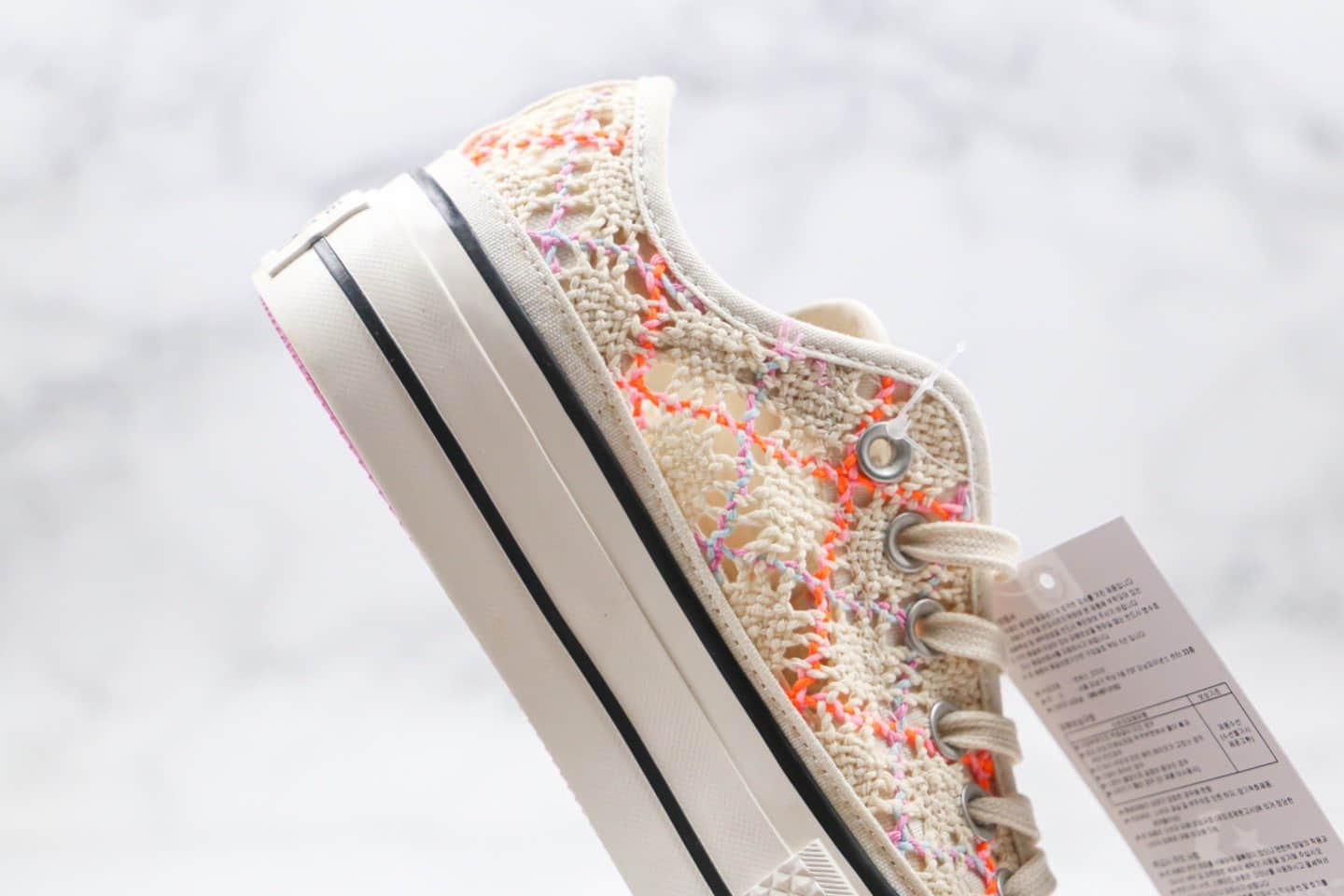 匡威Converse Chuck 70公司级版本低帮镂空厚底松糕鞋编织花配色原楦头纸板打造 货号:568278C