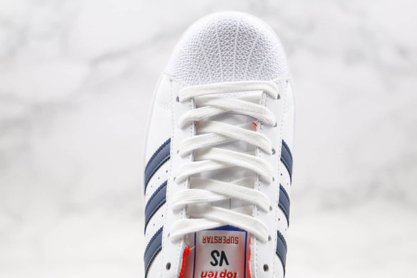 阿迪达斯adidas Superstar纯原版本贝壳头白蓝红色原楦开发头层皮料 货号:FV8270