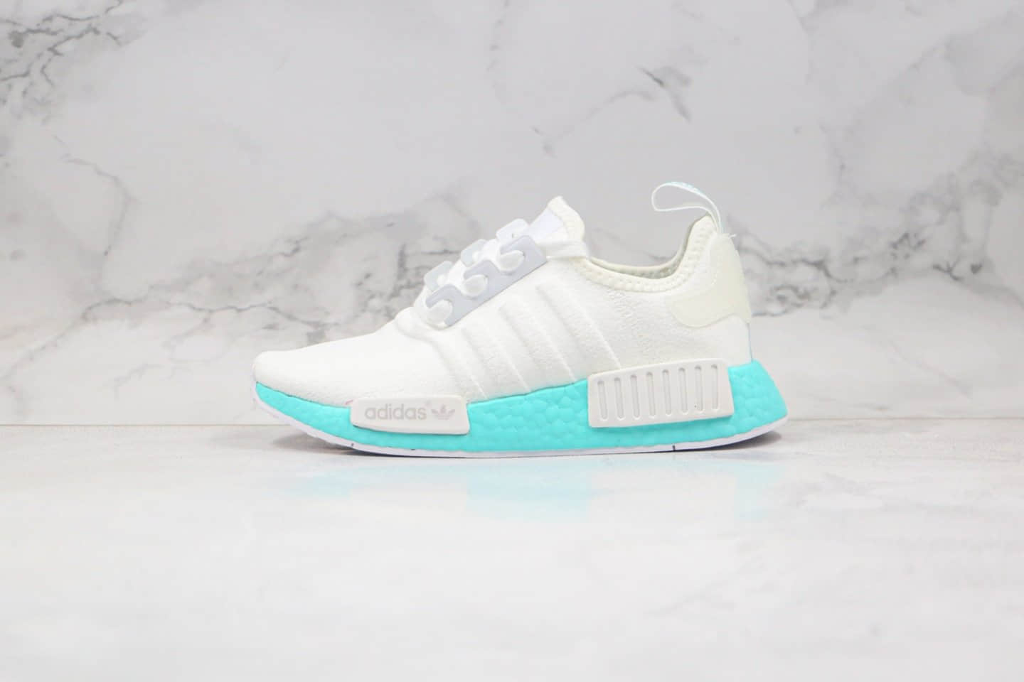阿迪达斯Adidas NMD_R1纯原版本爆米花跑鞋日文白蓝色原档案数据开发原盒原标 货号：EF4273
