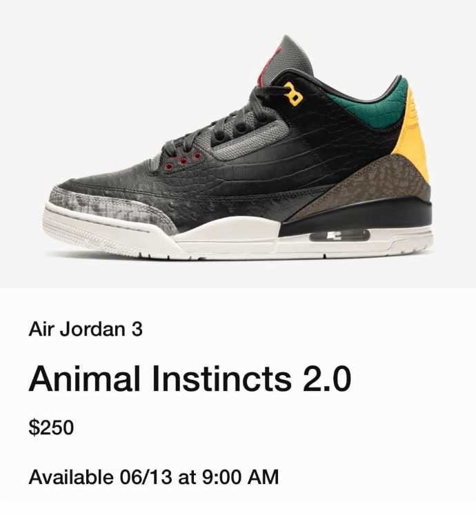 AJ3“动物园2.0”延期发售!本月13号登场! 货号:CV3583-003