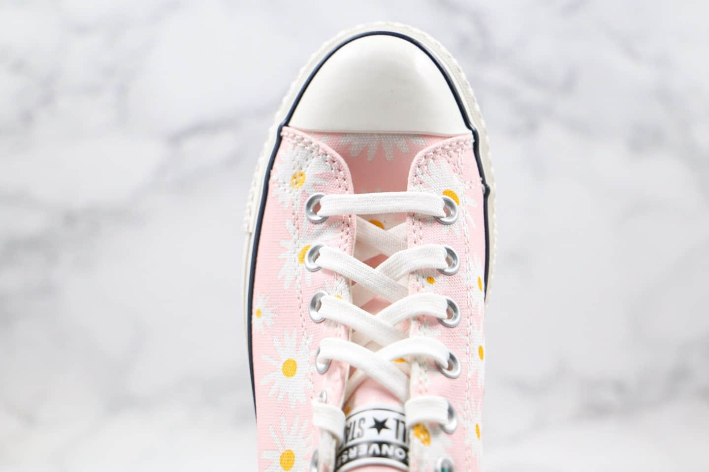 匡威Converse公司级版本低帮厚底小雏菊粉色小菊花增高帆布鞋原厂硫化大底 货号：568934C