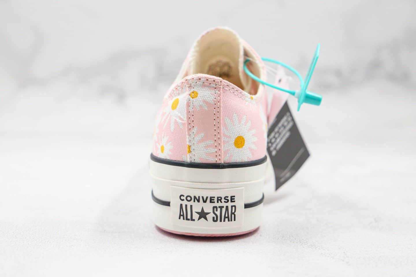 匡威Converse公司级版本低帮厚底小雏菊粉色小菊花增高帆布鞋原厂硫化大底 货号：568934C