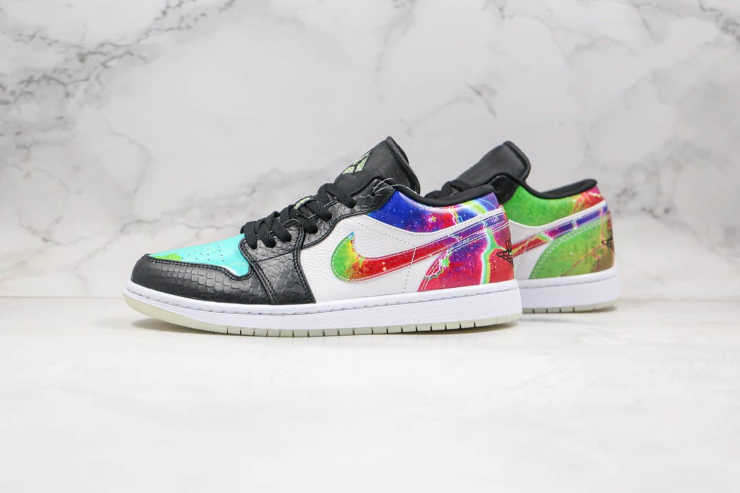 乔丹Air Jordan 1 Low纯原版本低帮AJ1星空夜光外底太空主题银河配色内置气垫原楦头纸板打造 货号：CW7309-090