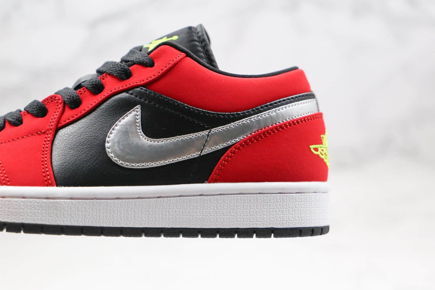 乔丹Air Jordan 1 Low纯原版本低帮AJ1黑红银色内置气垫模块原档案数据开发原盒原标 货号:553558-036