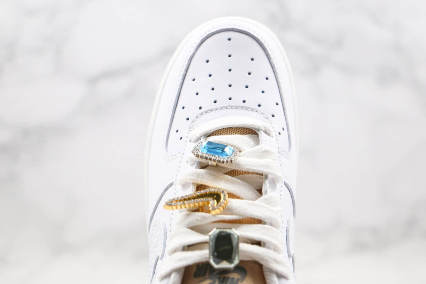 耐克Nike Air Force 1 07 LX White Onyx Bling LF纯原版本低帮空军一号钻石哔呤宝石装饰板鞋内置全掌Sole气垫 货号：CZ8101-100