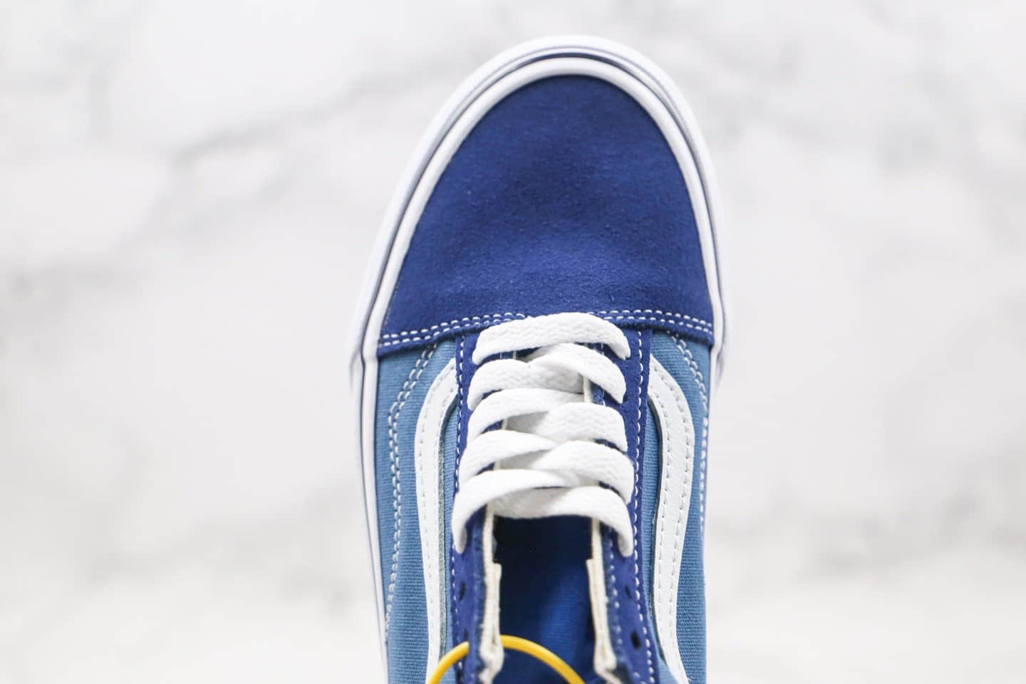 万斯Vans Old Skool Off The Wall公司级版本低帮字母涂鸦越墙标语海军蓝白色硫化帆布鞋原盒原标 货号：VN0A38G1VRI