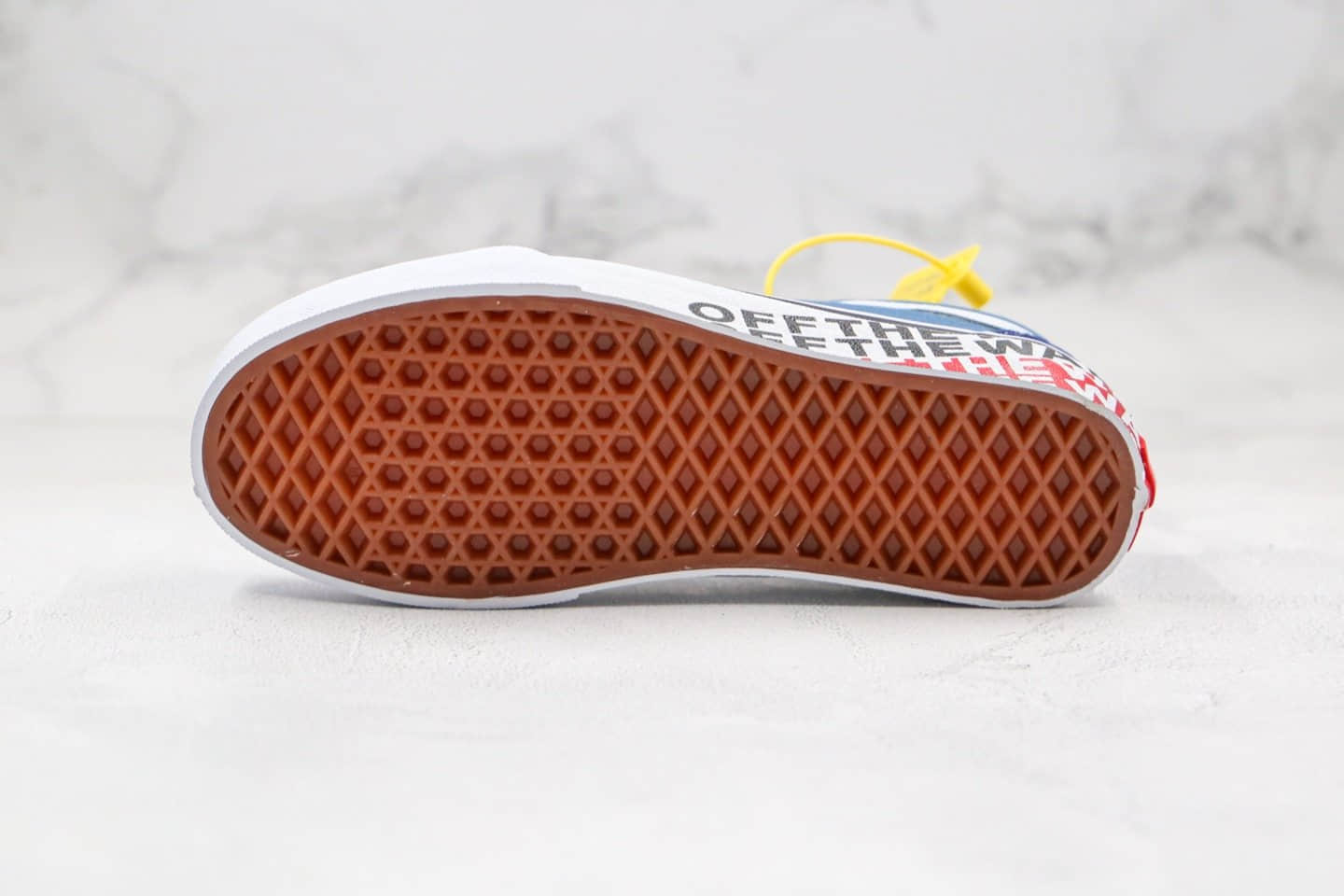 万斯Vans Old Skool Off The Wall公司级版本低帮字母涂鸦越墙标语海军蓝白色硫化帆布鞋原盒原标 货号：VN0A38G1VRI