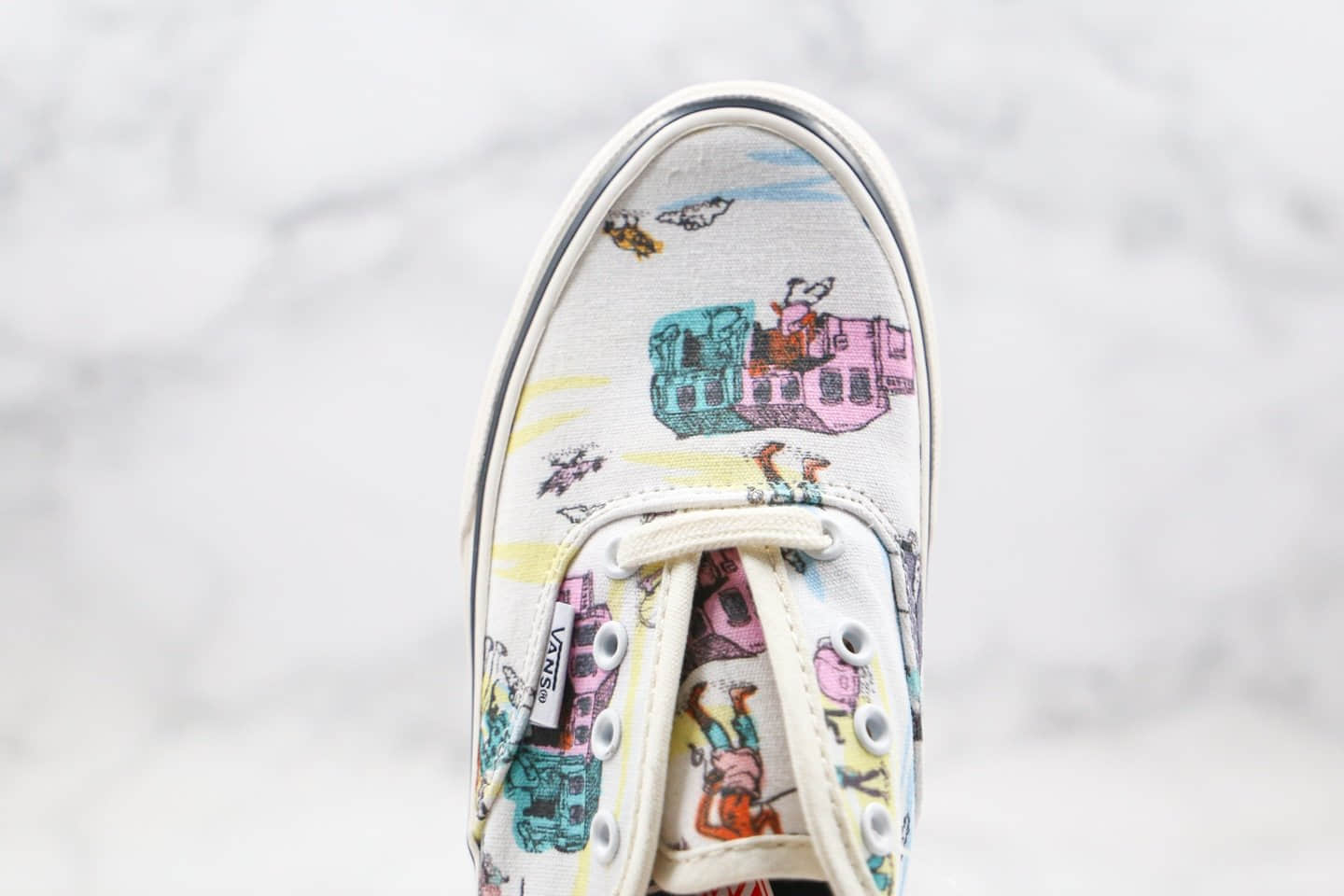 万斯Vans Kide Authentic Surf公司级版本基德联名板鞋水墨画插画印花白色原档案数据开发 货号：VN0A3MU6WOK