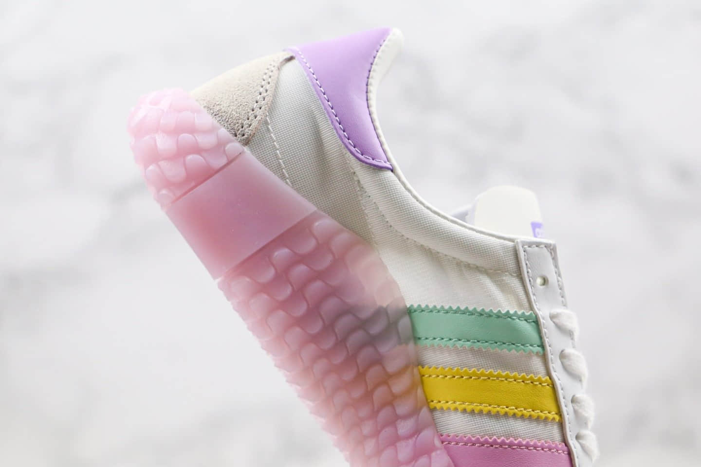 阿迪达斯adidas Kamanda纯原版本卡曼达联名慢跑鞋糖果紫色原厂网纱面 货号：EE5668