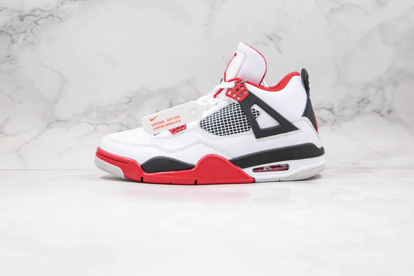 乔丹Air Jordan 4“Fire Red”纯原版本AJ4白红赛车原厂头层皮原盒原标 货号:308497-110
