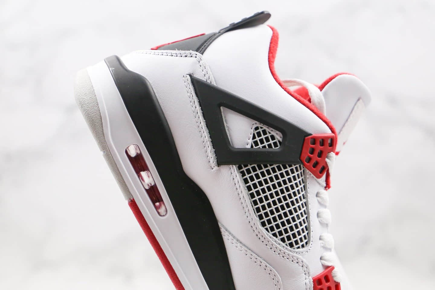 乔丹Air Jordan 4“Fire Red”纯原版本AJ4白红赛车原厂头层皮原盒原标 货号:308497-110