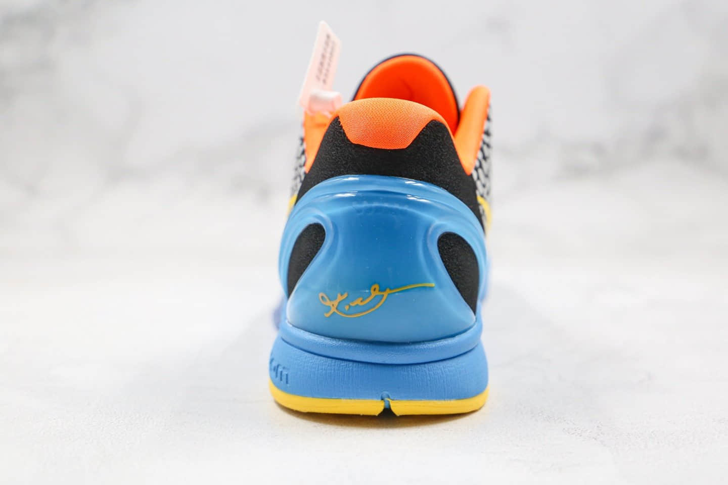 耐克Nike Kobe 6 Helicopter公司级版本科比6代鱼鳞纹蓝黄色中底真碳板 货号：429659-005