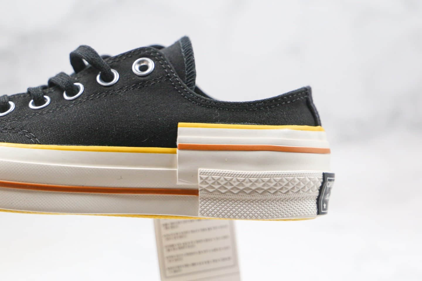 匡威Converse Chuck 70公司级版本低帮解构拼接撞色三围条黑白色帆布鞋原厂硫化大底正确硅蓝软中底 货号:568802C