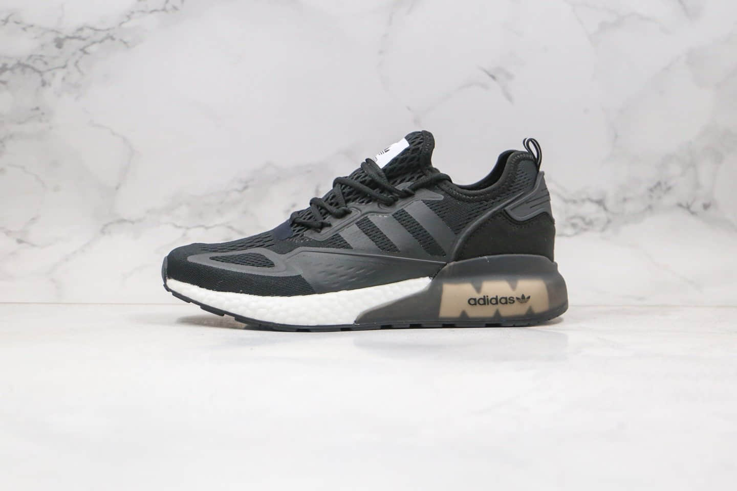 阿迪达斯adidas Originals ZX 2K Boost纯原版本缓震爆米花跑鞋黑色原楦开发 货号：FV7476