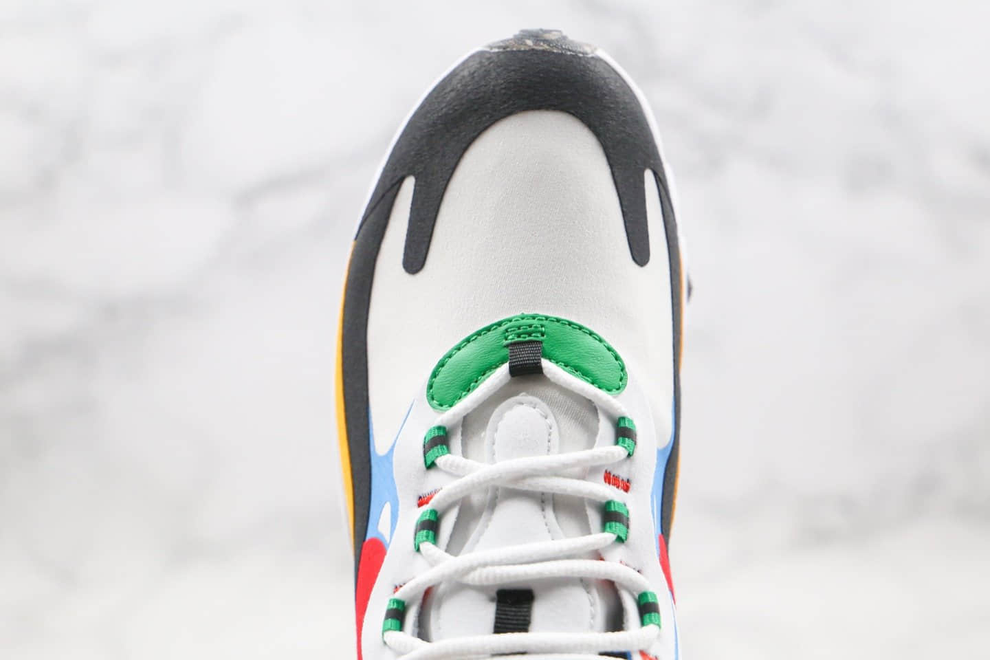 耐克Nike AIR MAX 270 React纯原版本半掌气垫Max270彩虹七彩色内置真小潘气垫原盒原标 货号：DA2610-161
