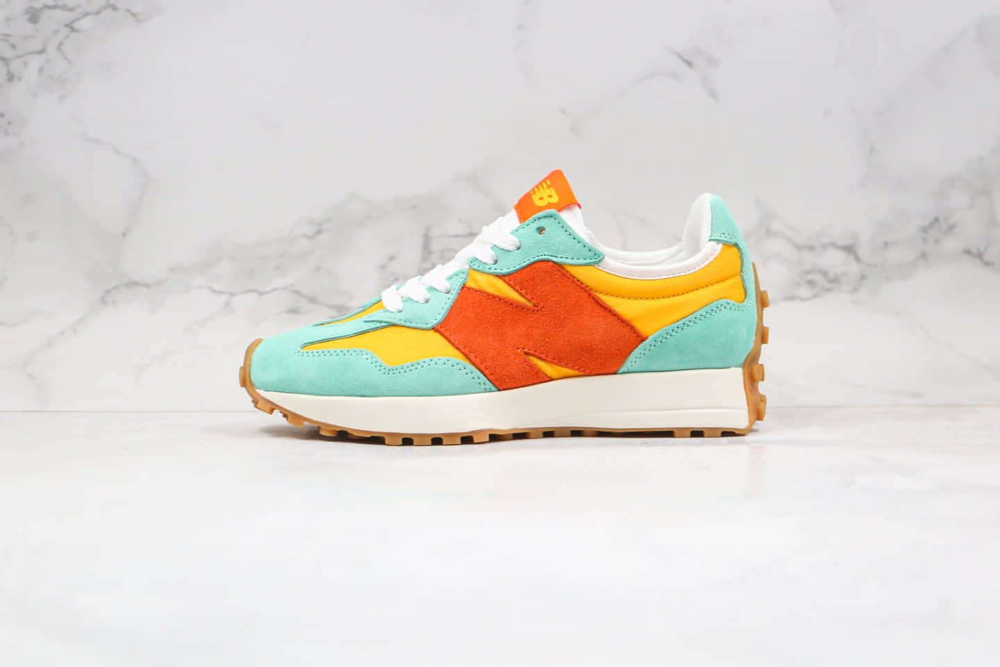 新百伦New Balance 327纯原版本复古慢跑鞋NB327糖果黄绿色正确鞋面材质区别市面通货版本 货号:MS327CDD