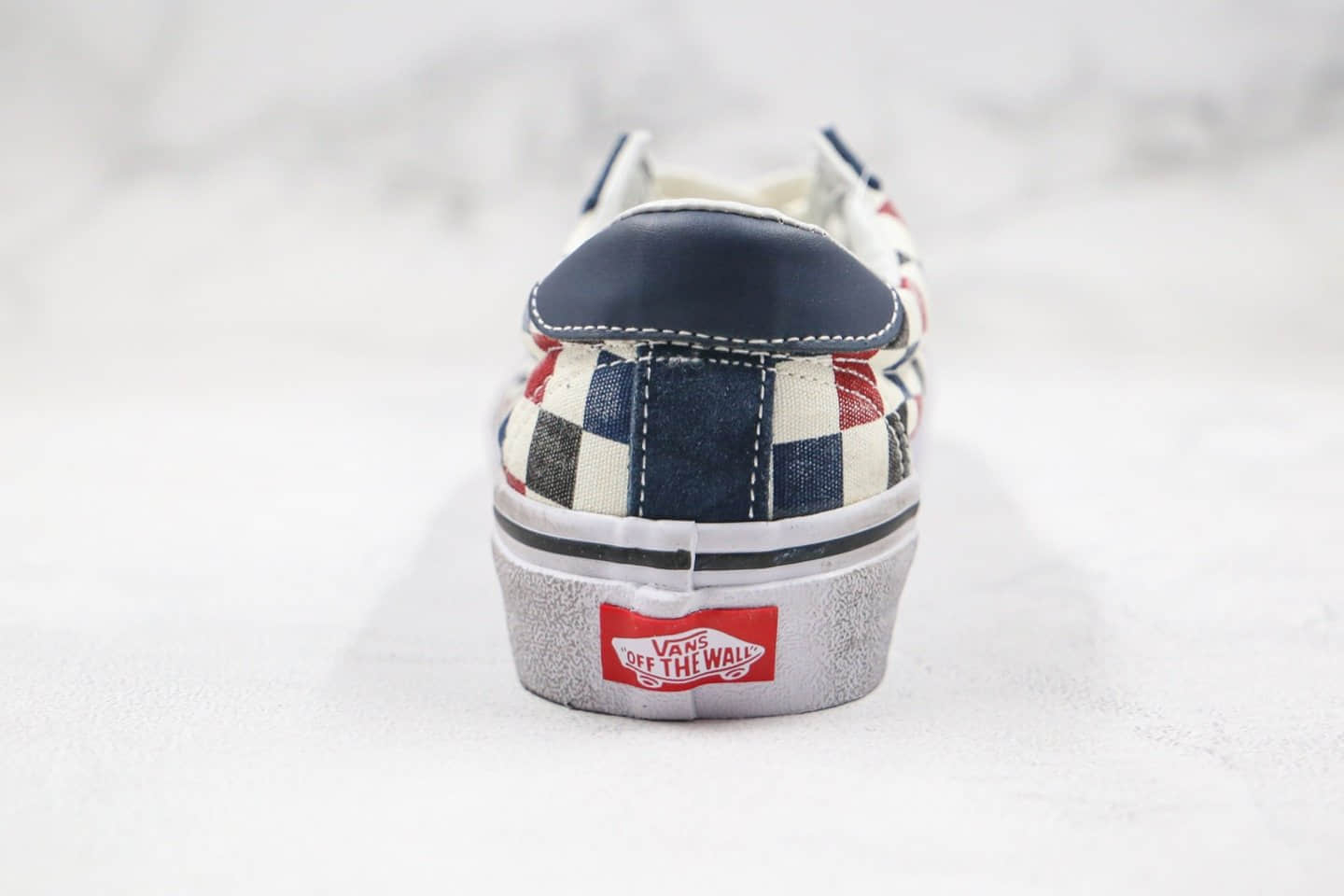 万斯Vans Sport公司级版本余文乐大V水洗做旧低帮棋盘格子硫化板鞋蓝彩色原楦头纸板打造 货号：VN0A4BU6WO2