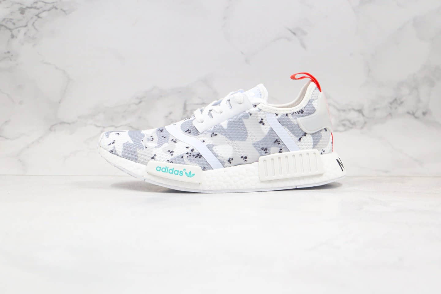 阿迪达斯adidas NMD R1纯原版本爆米花NMD跑鞋迷彩灰白色原盒原标区别市面通货版本 货号：G27933
