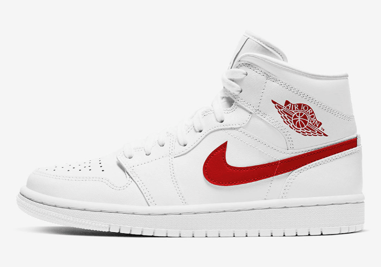 经典白红装扮!全新配色AJ1 Mid首度曝光! 货号:BQ6472-106