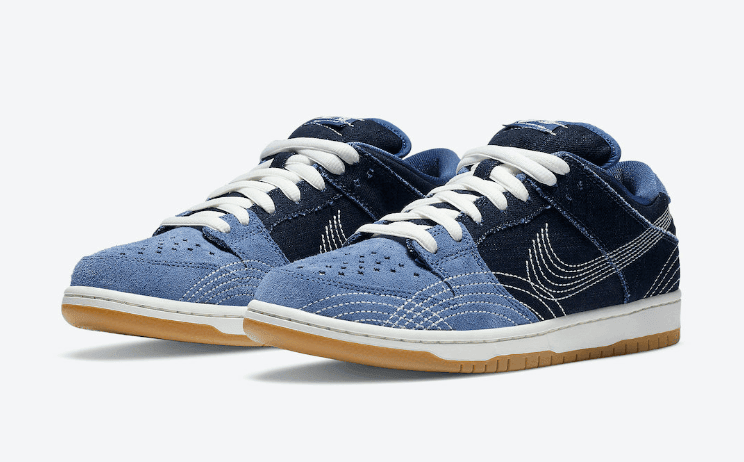 丹宁刺绣!Nike SB Dunk Low “Sashiko”官图释出! 货号:CV0316-400