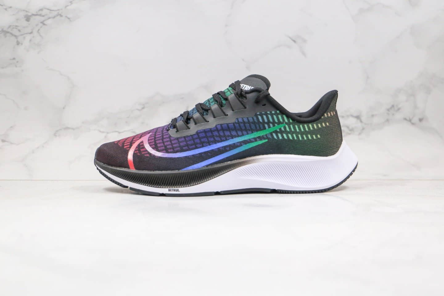 耐克Nike Air ZooM Pegasus 37 V2纯原版本登月37代黑炫彩彩虹配色跑步鞋内置Zoom气垫原盒原标 货号:CZ5923-001
