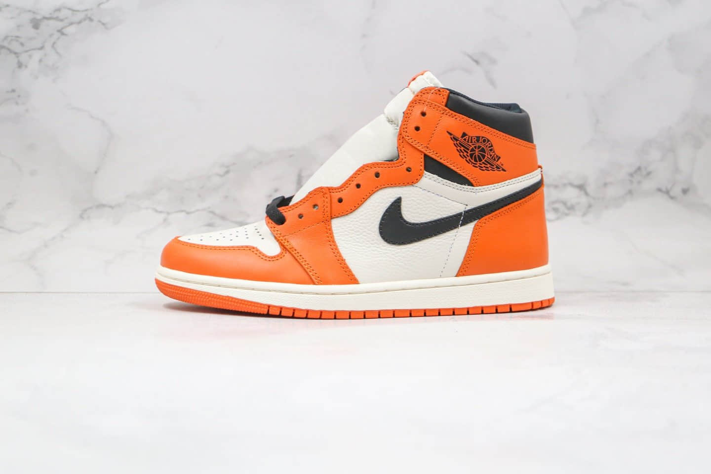 乔丹Air Jordan 1 Pine Green纯原版本高帮AJ1白橙扣碎篮球鞋原厂正确后跟定型 货号:555088-113