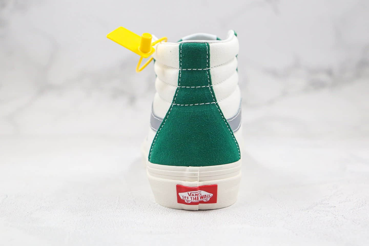 万斯Vans SK8-Hi公司级版本高帮白灰绿色硫化帆布鞋原厂硫化大底内置钢印