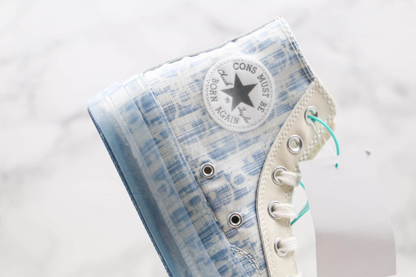 匡威Converse Restructured Chuck 1970 High Not for Sale x Dior迪奥联名款纯原版本高帮白蓝色果冻底解构板鞋原盒原标 货号：169622C