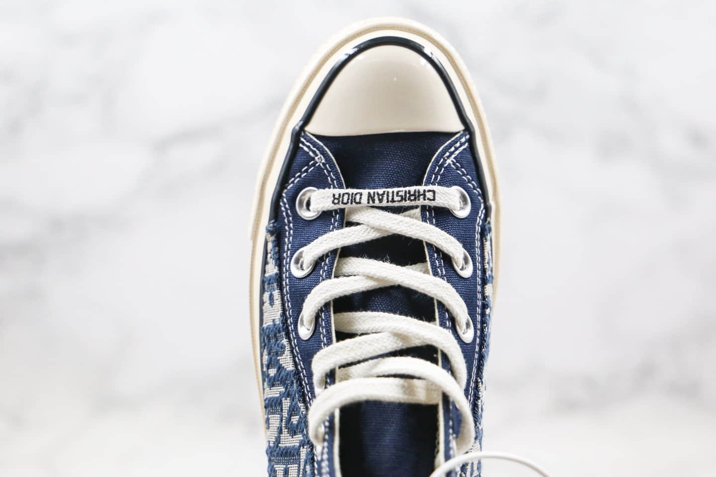 匡威CONVERSE 1970S x Dior纯原版本迪奥联名款高帮暗夜蓝色老花配色帆布鞋原厂硫化大底原盒原标 货号:164945D