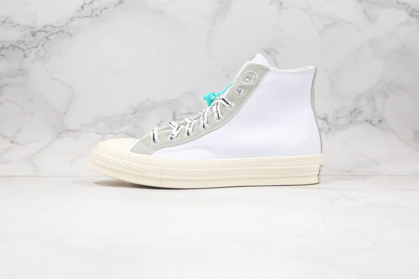 匡威CONVERSE x OFFSPRING公司级版本藤原浩闪电联名款高帮皮面破口白灰色板鞋原盒原标原鞋开模一比一打造 货号：169054C