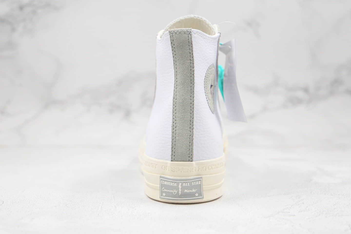 匡威CONVERSE x OFFSPRING公司级版本藤原浩闪电联名款高帮皮面破口白灰色板鞋原盒原标原鞋开模一比一打造 货号：169054C