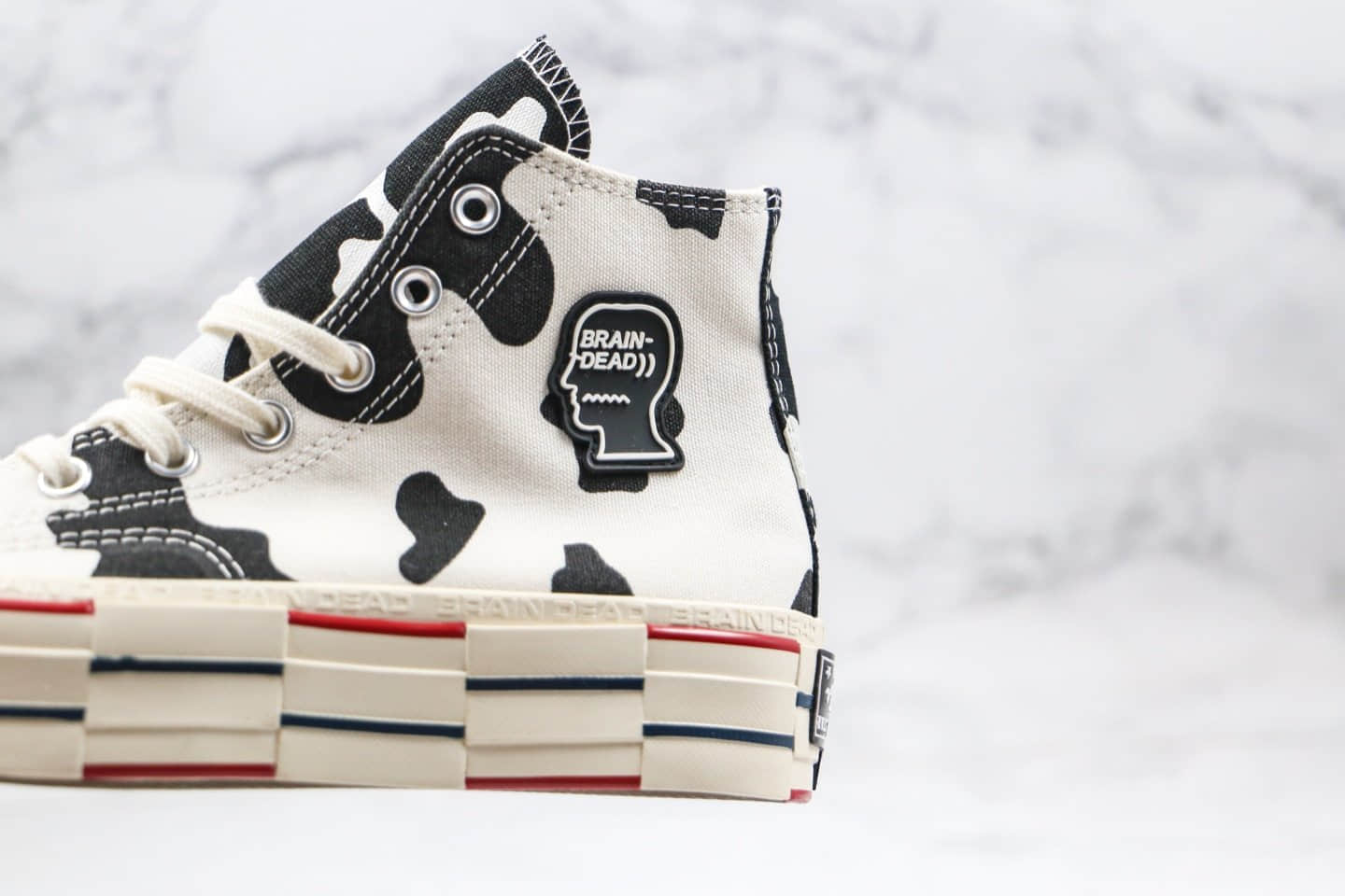 匡威Converse x BrainDead公司级版本高帮脑死亡二代牛奶斑点冰淇淋配色帆布鞋原盒原标原厂硫化大底 货号:169946C