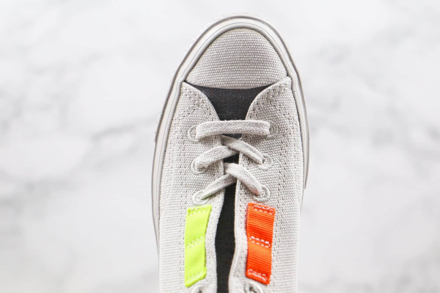 匡威Converse Tri-Panel Renew公司级版本环保系列鞋舌补丁灰绿橙色拼色马卡龙低帮帆布鞋原楦头纸板打造 货号：168618C