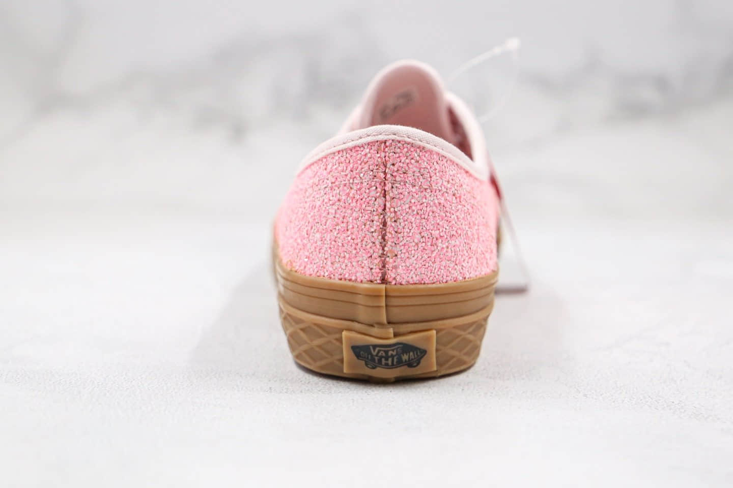 万斯VANS AUTHENTIC公司级版本安纳海姆璀璨星光细闪亮片系列粉色生胶底硫化板鞋原盒原标 货号：VN0A38EMVK1